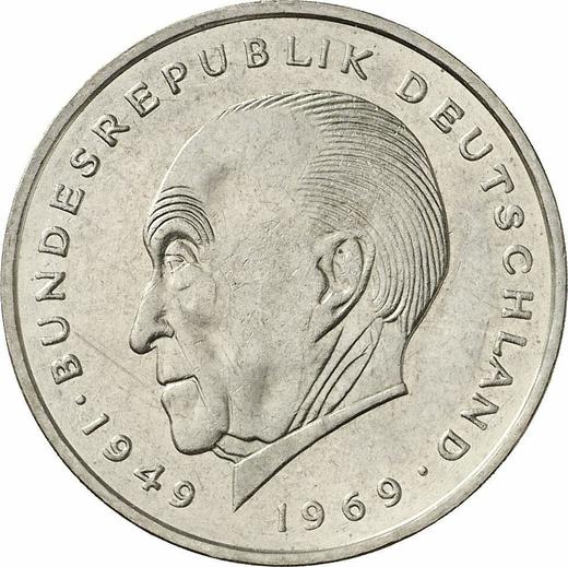 Obverse 2 Mark 1975 J "Konrad Adenauer" -  Coin Value - Germany, FRG