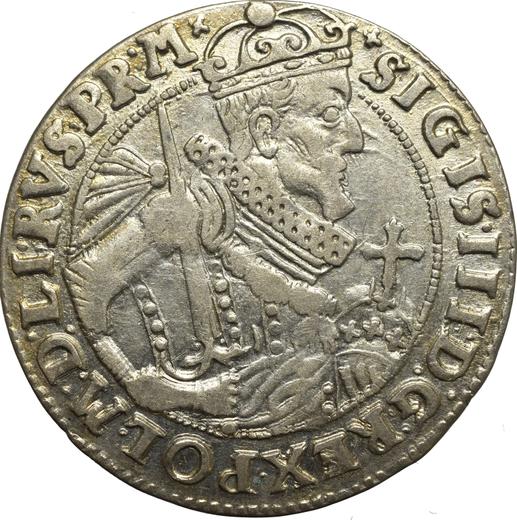 Аверс монеты - Орт (18 грошей) 1624 года - цена серебряной монеты - Польша, Сигизмунд III Ваза