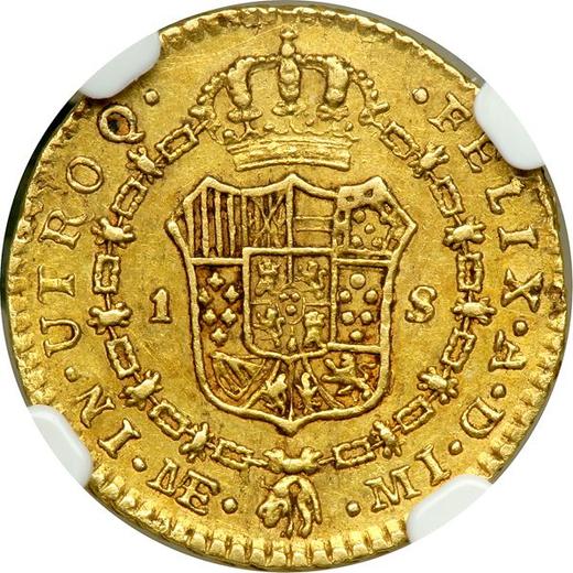 Reverso 1 escudo 1783 MI - valor de la moneda de oro - Perú, Carlos III