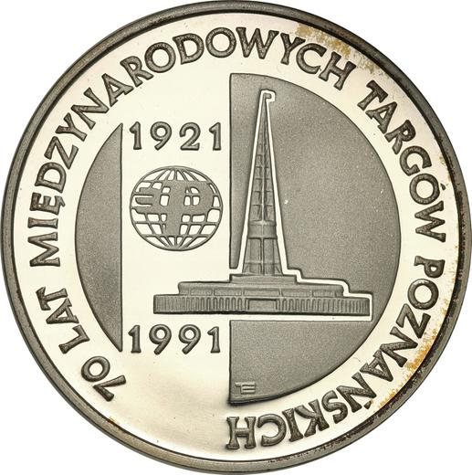 Reverso 200000 eslotis 1991 MW "70 aniversario de la Feria Internacional de Poznan" - valor de la moneda de plata - Polonia, República moderna