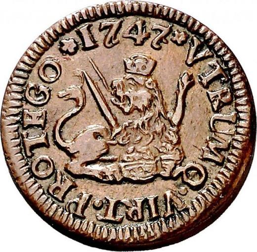 Реверс монеты - 1 мараведи 1747 года - цена  монеты - Испания, Фердинанд VI