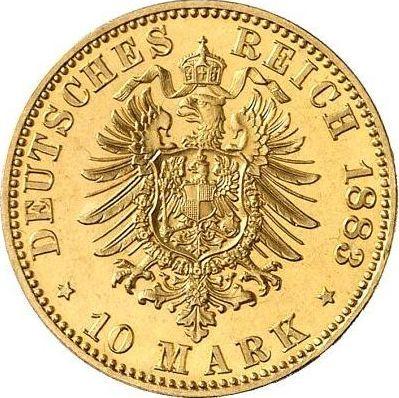 Реверс монеты - 10 марок 1883 года A "Пруссия" - цена золотой монеты - Германия, Германская Империя