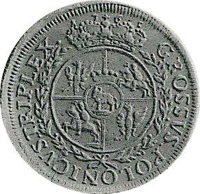 Reverso Prueba Trojak (3 groszy) 1765 - valor de la moneda  - Polonia, Estanislao II Poniatowski