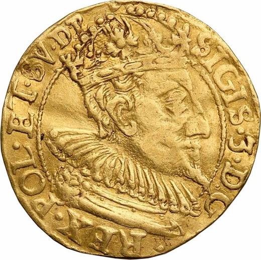 Аверс монеты - Дукат 1609 года "Гданьск" - цена золотой монеты - Польша, Сигизмунд III Ваза