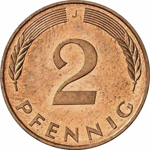 Аверс монеты - 2 пфеннига 1992 года J - цена  монеты - Германия, ФРГ