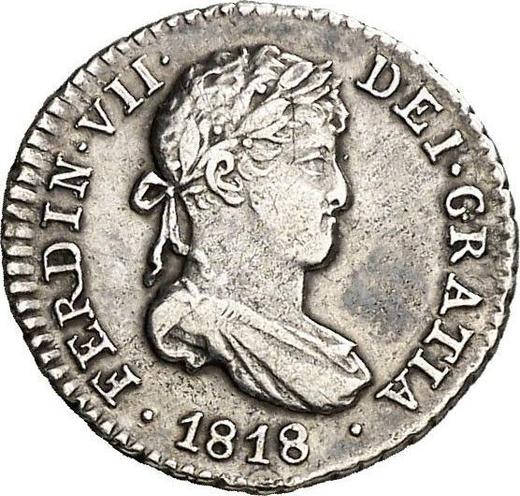 Аверс монеты - 1/2 реала 1818 года M GJ - цена серебряной монеты - Испания, Фердинанд VII