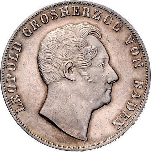 Awers monety - 2 guldeny 1846 D - cena srebrnej monety - Badenia, Leopold