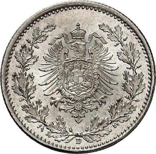 Rewers monety - 50 fenigów 1877 D "Typ 1877-1878" - cena srebrnej monety - Niemcy, Cesarstwo Niemieckie