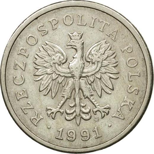 Obverse 1 Zloty 1991 MW - Poland, III Republic after denomination