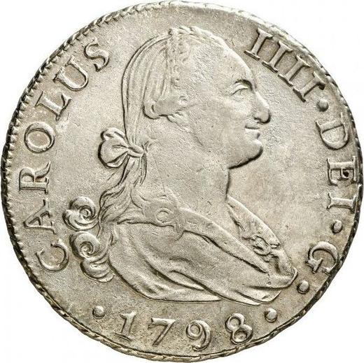 Аверс монеты - 8 реалов 1798 года S CN - цена серебряной монеты - Испания, Карл IV