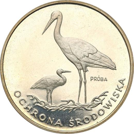 Реверс монеты - Пробные 100 злотых 1982 года MW "Аисты" Серебро - цена серебряной монеты - Польша, Народная Республика
