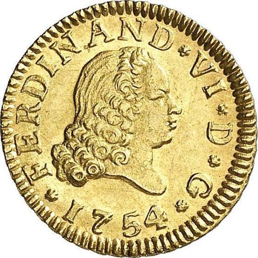 Awers monety - 1/2 escudo 1754 M JB - cena złotej monety - Hiszpania, Ferdynand VI