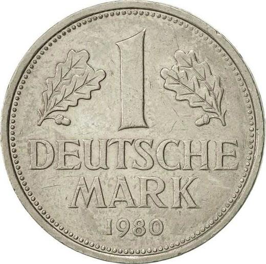 Obverse 1 Mark 1980 G -  Coin Value - Germany, FRG