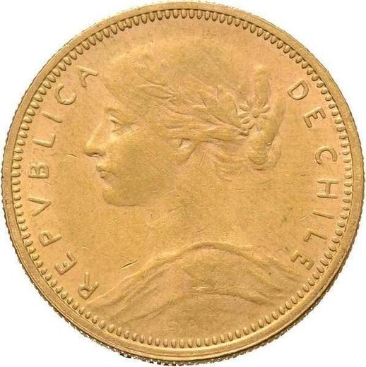 Аверс монеты - 10 песо 1898 года So - цена золотой монеты - Чили, Республика