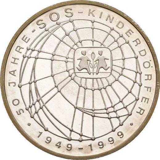 Аверс монеты - 10 марок 1999 года D "Детские деревни SOS" - цена серебряной монеты - Германия, ФРГ