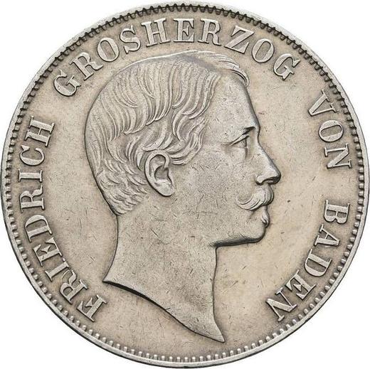 Аверс монеты - Талер 1859 года - цена серебряной монеты - Баден, Фридрих I