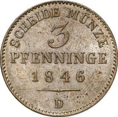Реверс монеты - 3 пфеннига 1846 года D - цена  монеты - Пруссия, Фридрих Вильгельм IV