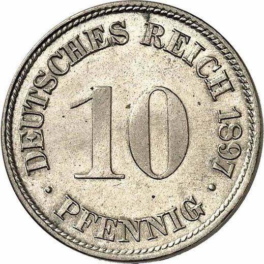 Аверс монеты - 10 пфеннигов 1897 года G "Тип 1890-1916" - цена  монеты - Германия, Германская Империя