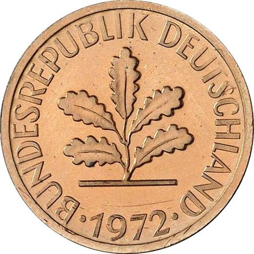 Reverso 1 Pfennig 1972 D - valor de la moneda  - Alemania, RFA