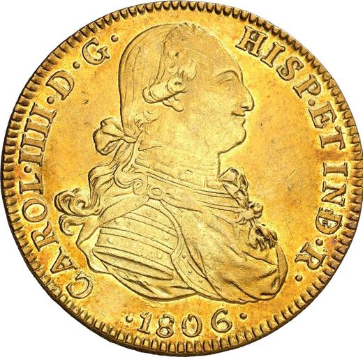 Аверс монеты - 8 эскудо 1806 года Mo TH - цена золотой монеты - Мексика, Карл IV