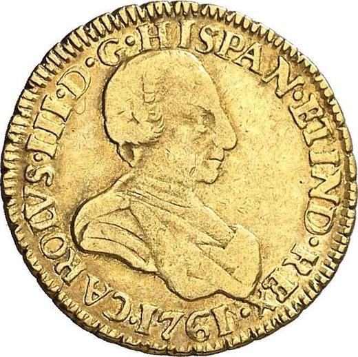 Awers monety - 1 escudo 1761 Mo MM - cena złotej monety - Meksyk, Karol III
