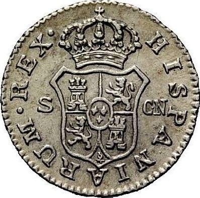 Реверс монеты - 1/2 реала 1802 года S CN - цена серебряной монеты - Испания, Карл IV