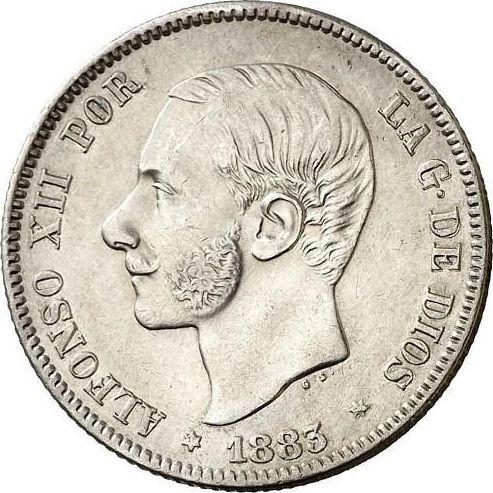Anverso 2 pesetas 1883 MSM - valor de la moneda de plata - España, Alfonso XII