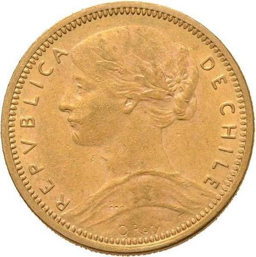 Аверс монеты - 10 песо 1901 года So - цена золотой монеты - Чили, Республика