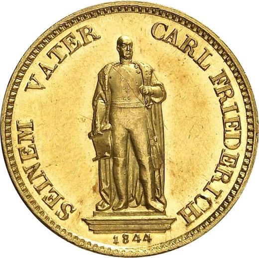 Reverse Kreuzer 1844 "Monument" Gold - Gold Coin Value - Baden, Leopold