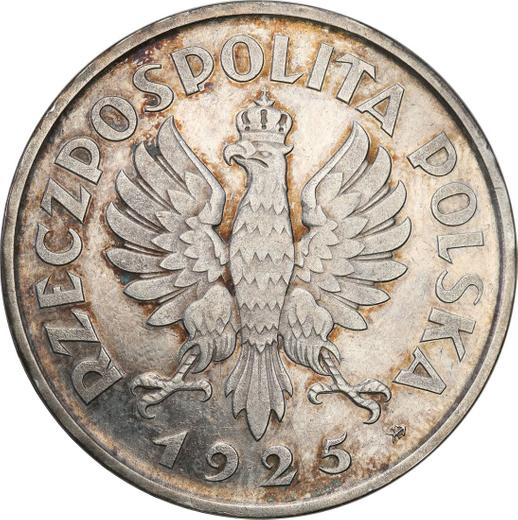 Reverso 5 eslotis 1925 ⤔ 81 puntos - valor de la moneda de plata - Polonia, Segunda República