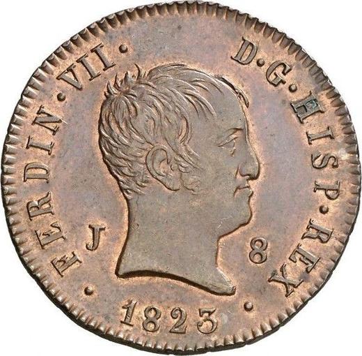 Аверс монеты - 8 мараведи 1823 года J "Тип 1823-1827" - цена  монеты - Испания, Фердинанд VII