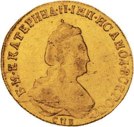 Awers monety - 5 rubli 1790 СПБ - cena złotej monety - Rosja, Katarzyna II