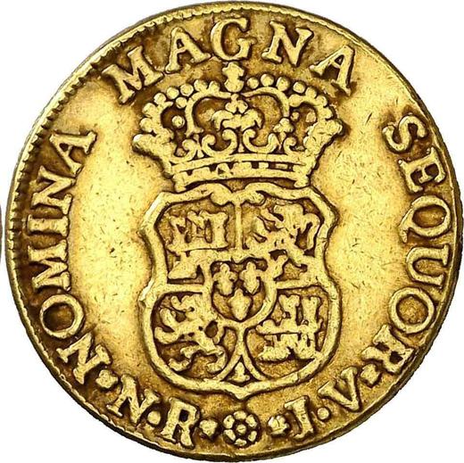 Reverse 2 Escudos 1760 NR JV - Gold Coin Value - Colombia, Ferdinand VI