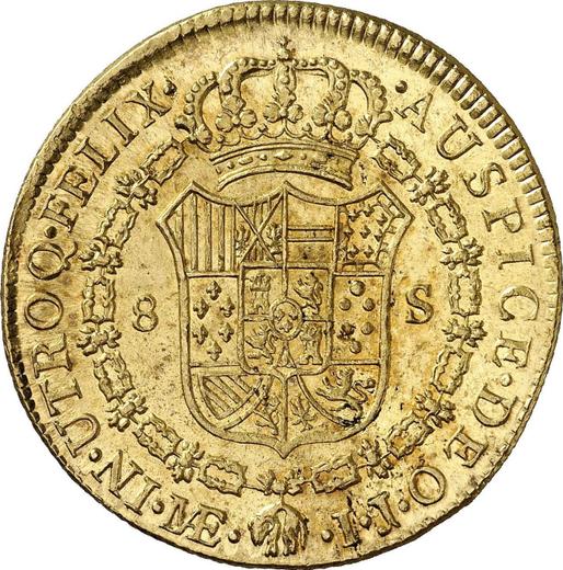 Rewers monety - 8 escudo 1804 IJ - cena złotej monety - Peru, Karol IV