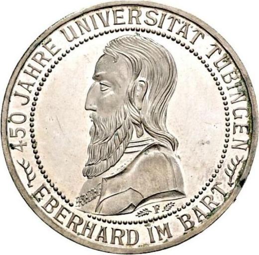 Reverso 3 Reichsmarks 1927 F "Universidad de Tubinga" - valor de la moneda de plata - Alemania, República de Weimar
