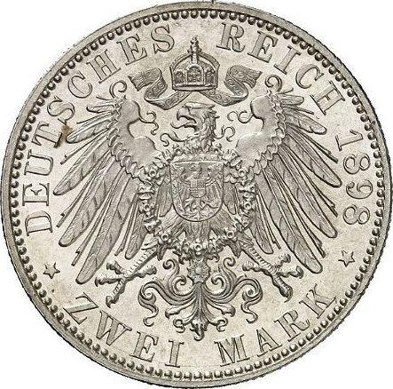 Rewers monety - 2 marki 1898 A "Schaumburg-Lippe" - cena srebrnej monety - Niemcy, Cesarstwo Niemieckie