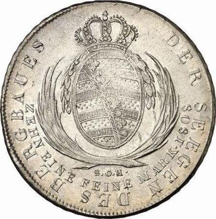Реверс монеты - Талер 1808 года S.G.H. "Горный" - цена серебряной монеты - Саксония-Альбертина, Фридрих Август I