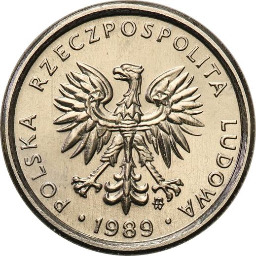Avers Probe 1 Zloty 1989 MW Nickel - Münze Wert - Polen, Volksrepublik Polen