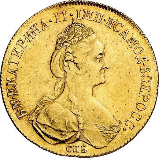 Anverso 10 rublos 1777 СПБ - valor de la moneda de oro - Rusia, Catalina II de Rusia 