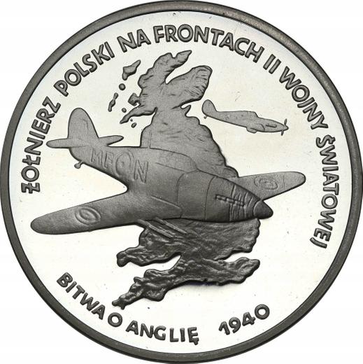 Reverso 100000 eslotis 1991 MW "Batalla de Inglaterra 1940" - valor de la moneda de plata - Polonia, República moderna