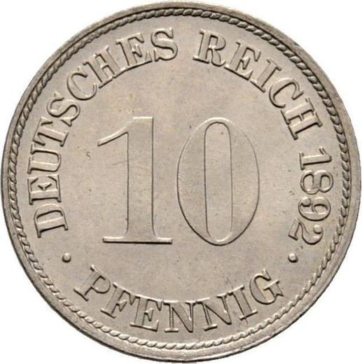 Аверс монеты - 10 пфеннигов 1892 года F "Тип 1890-1916" - цена  монеты - Германия, Германская Империя