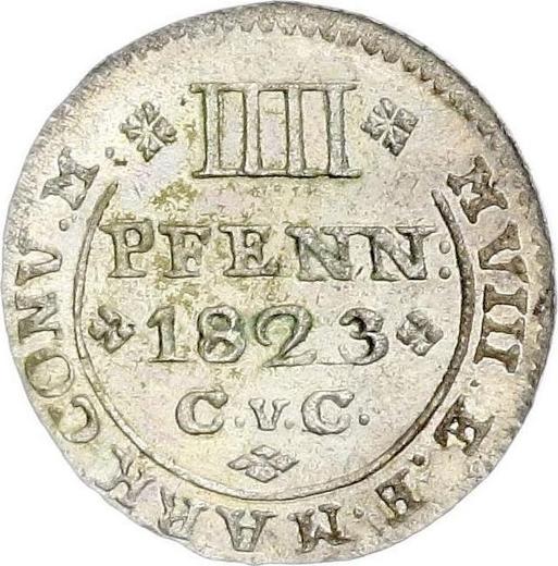 Revers 4 Pfennige 1823 CvC - Silbermünze Wert - Braunschweig-Wolfenbüttel, Karl II