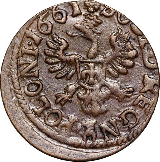 Reverse Schilling (Szelag) 1661 TLB "Crown Boratynka" - Poland, John II Casimir