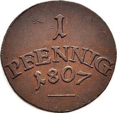 Реверс монеты - 1 пфенниг 1807 года - цена  монеты - Саксен-Веймар-Эйзенах, Карл Август