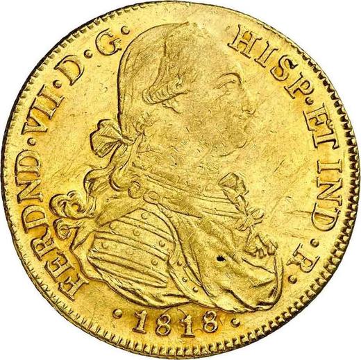 Аверс монеты - 8 эскудо 1818 года NR JF - цена золотой монеты - Колумбия, Фердинанд VII