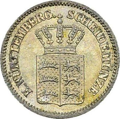 Аверс монеты - 1 крейцер 1870 года - цена серебряной монеты - Вюртемберг, Карл I