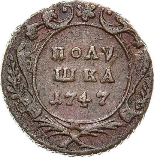 Reverso Polushka (1/4 kopek) 1747 - valor de la moneda  - Rusia, Isabel I
