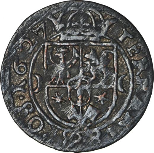 Реверс монеты - Тернарий 1627 года "Тип 1626-1628" Ключи - цена серебряной монеты - Польша, Сигизмунд III Ваза