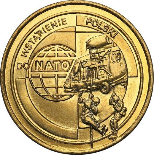 Реверс монеты - 2 злотых 1999 года MW "Вступление Польши в НАТО" - цена  монеты - Польша, III Республика после деноминации