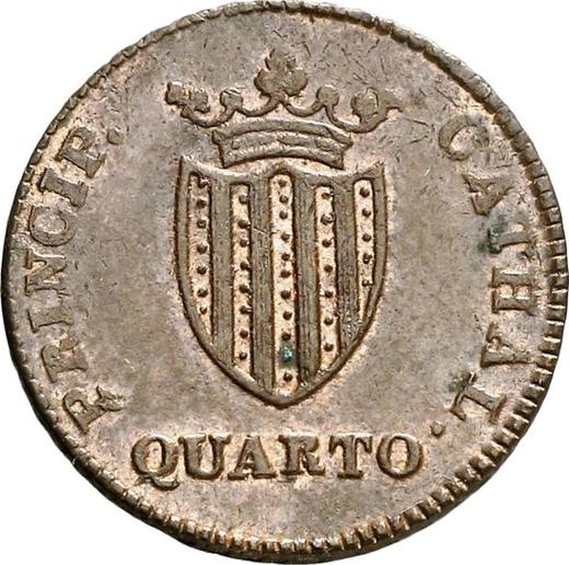 Реверс монеты - 1 куарто 1813 года "Каталония" Номинал без рамки - цена  монеты - Испания, Фердинанд VII
